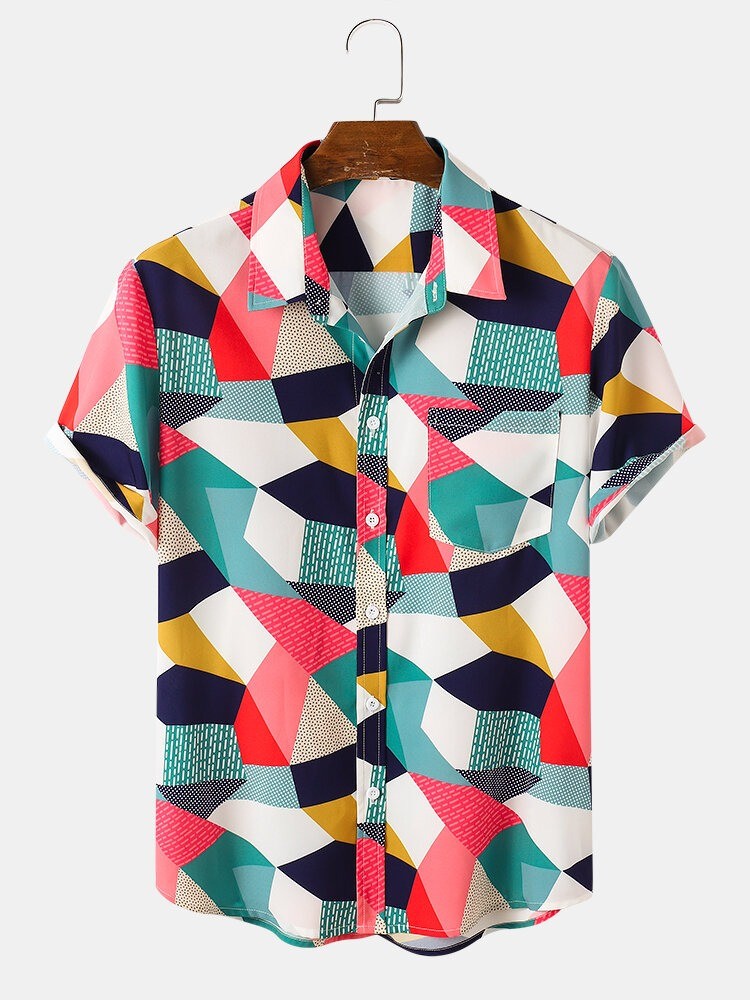 Men's Casual Wear Multicolor Colour Printed Cotton Shirt
